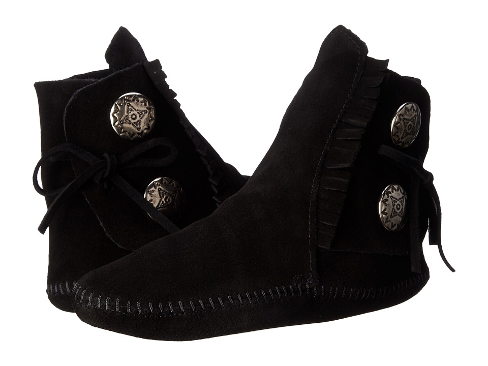 Minnetonka - Two-Button Boot Softsole (Black) Women