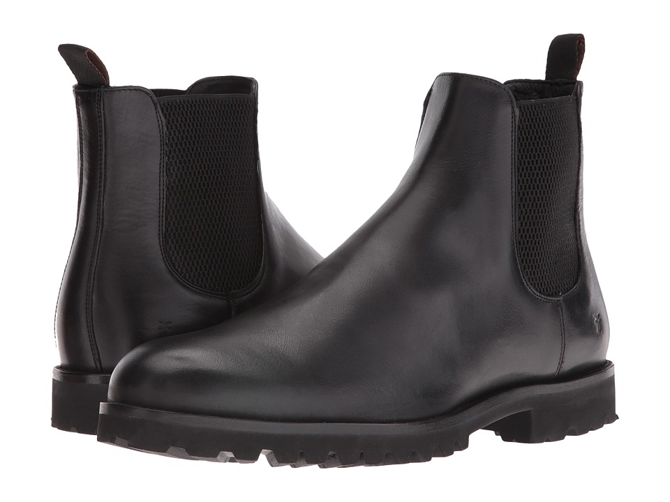 Frye Edwin Chelsea (Black Tumbled Pull Up) Men
