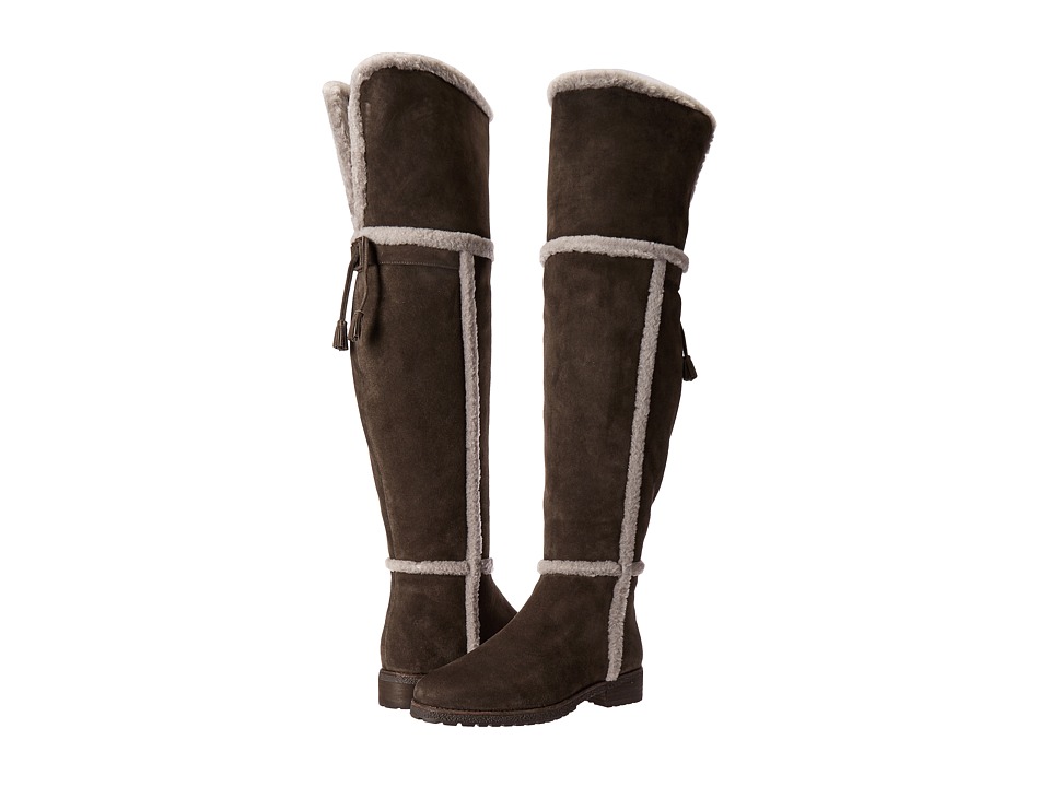 Frye Tamara Shearling Over The Knee (Smoke Water Resistant Suede/Shearling) Women