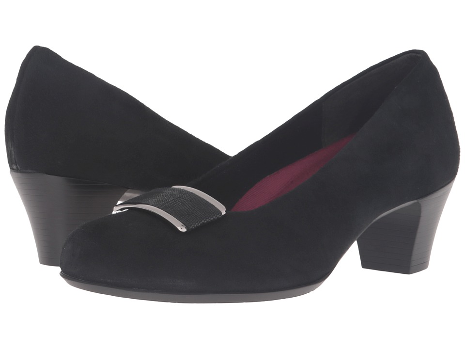 Munro Mara (Black Suede/Suede Lizard Trim) High Heels