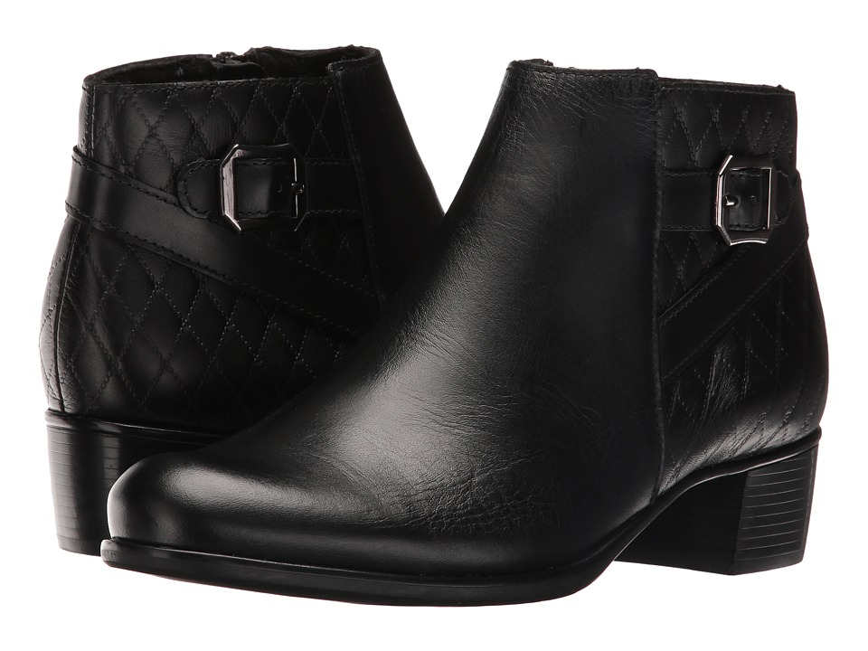 Munro Jolynn (Black Leather/Quilted Detail) Women