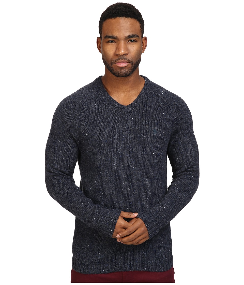 Original Penguin Saddle Raglan Donegal V-Neck Sweater (Dark Sapphire) Men