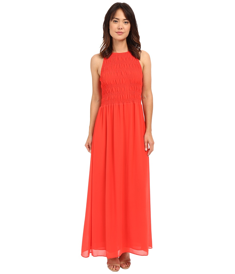 MICHAEL Michael Kors - Smock Halter Maxi Dress (Coral Reef) Women