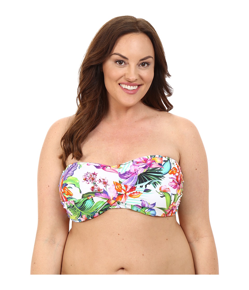La Blanca Plus Size Calypso Bandeau Bra (Multi) Women