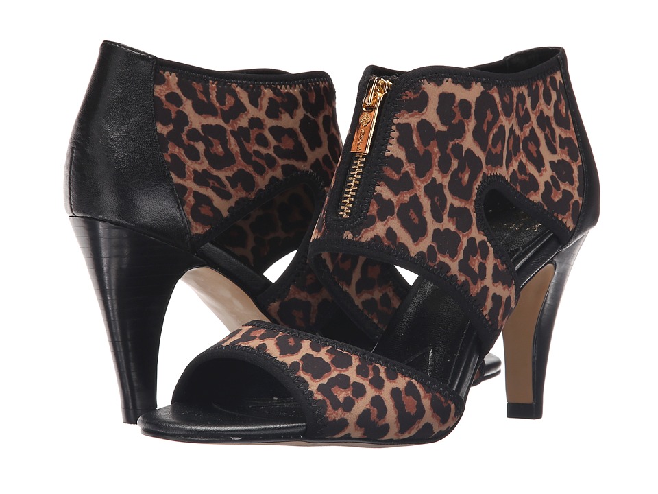 Isola Dani (Tan/Black Lycra Leopard/Cow Quilin) High Heels