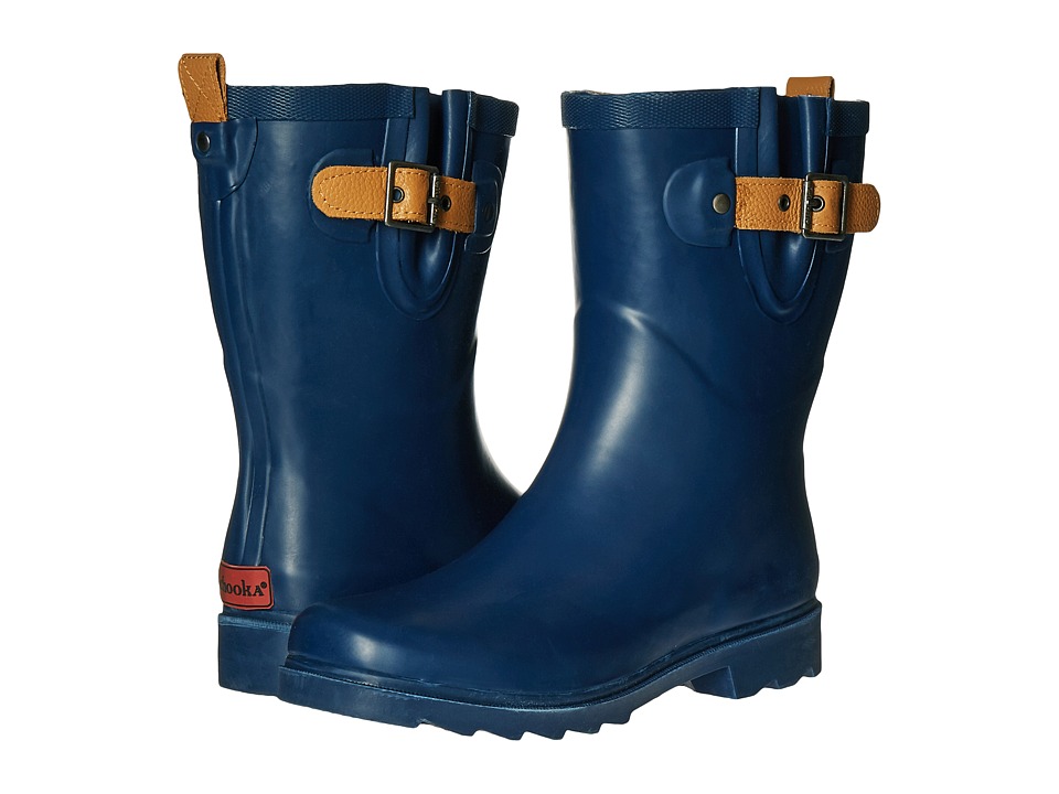Chooka Top Solid Mid Rain Boot (Deep Navy) Women