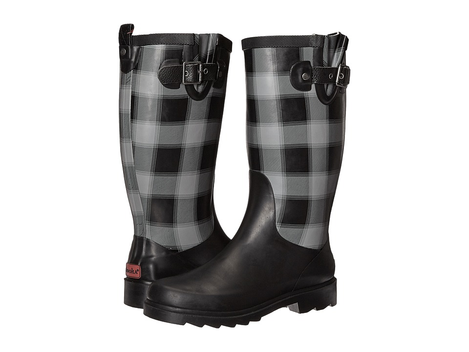 Chooka Lumber Buffalo Plaid Rain Boot (Charcoal) Women