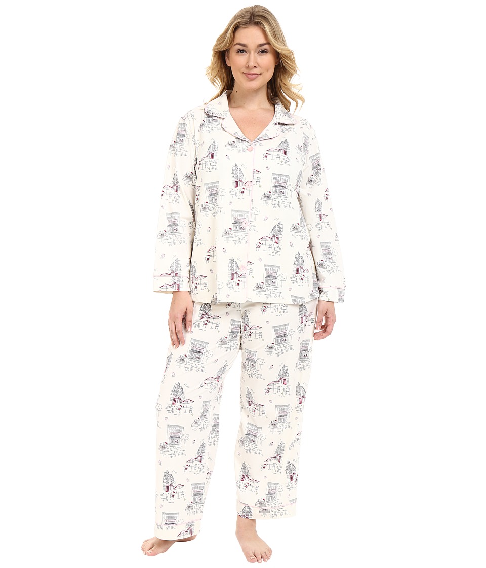 BedHead - Plus Size Long Sleeve Classic PJ Set (Hello Kitty Cafe) Women's Pajama Sets