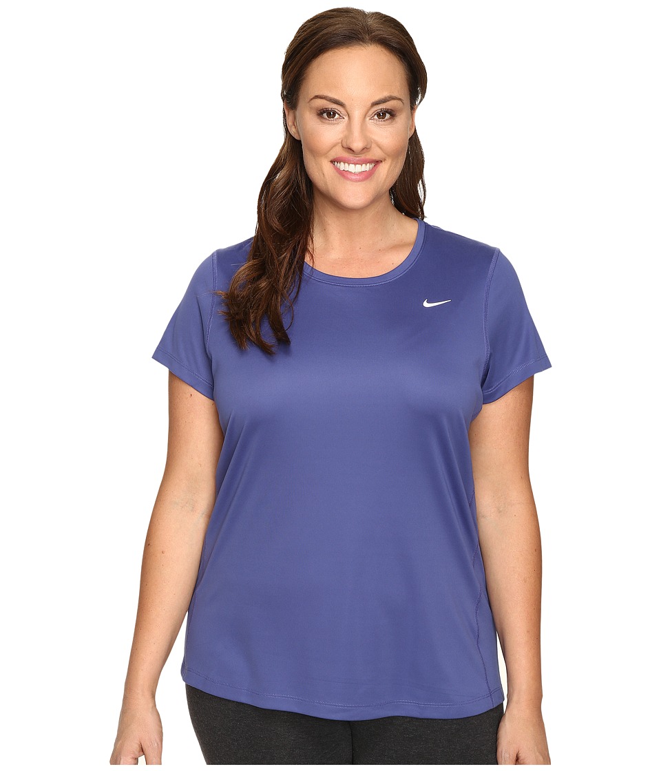 Nike Miler Short-Sleeve Running Top (Size 1X-3X) (Dark Purple Dust) Women