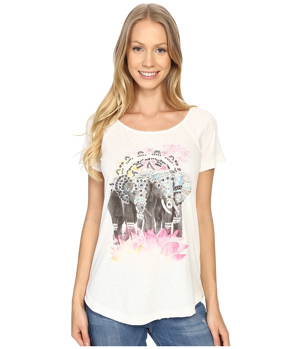 Lucky Brand - Elephant Drawing Tee (Cloud Dancer) Women