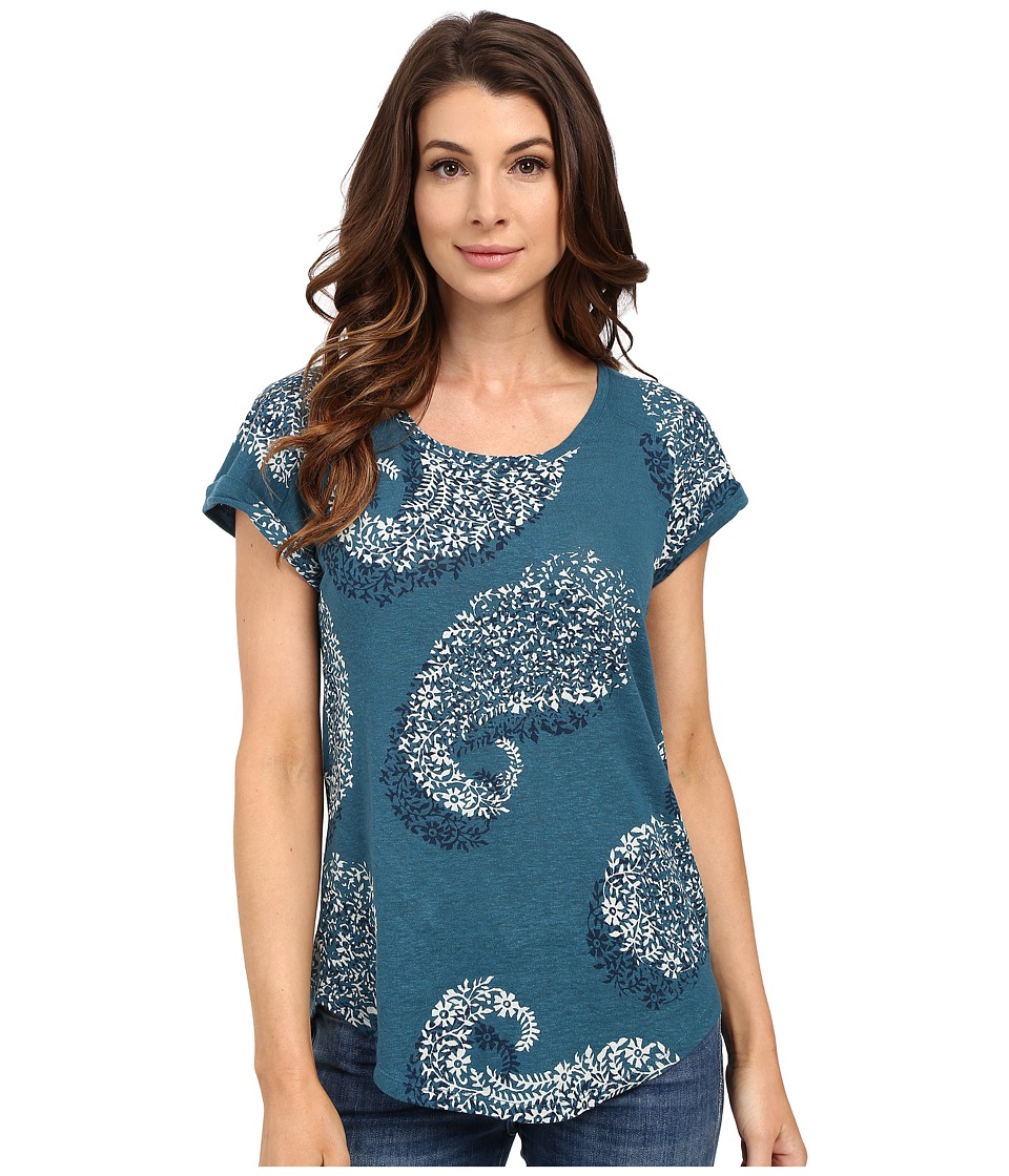 Lucky Brand - Exploded Paisely Tee (Peacock) Women