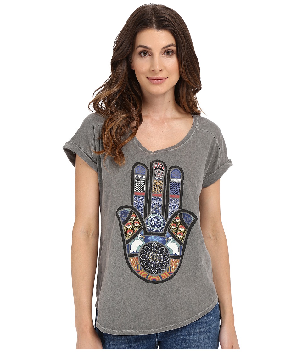 Lucky Brand - Hamsa Fill Tee (Steel Grey) Women