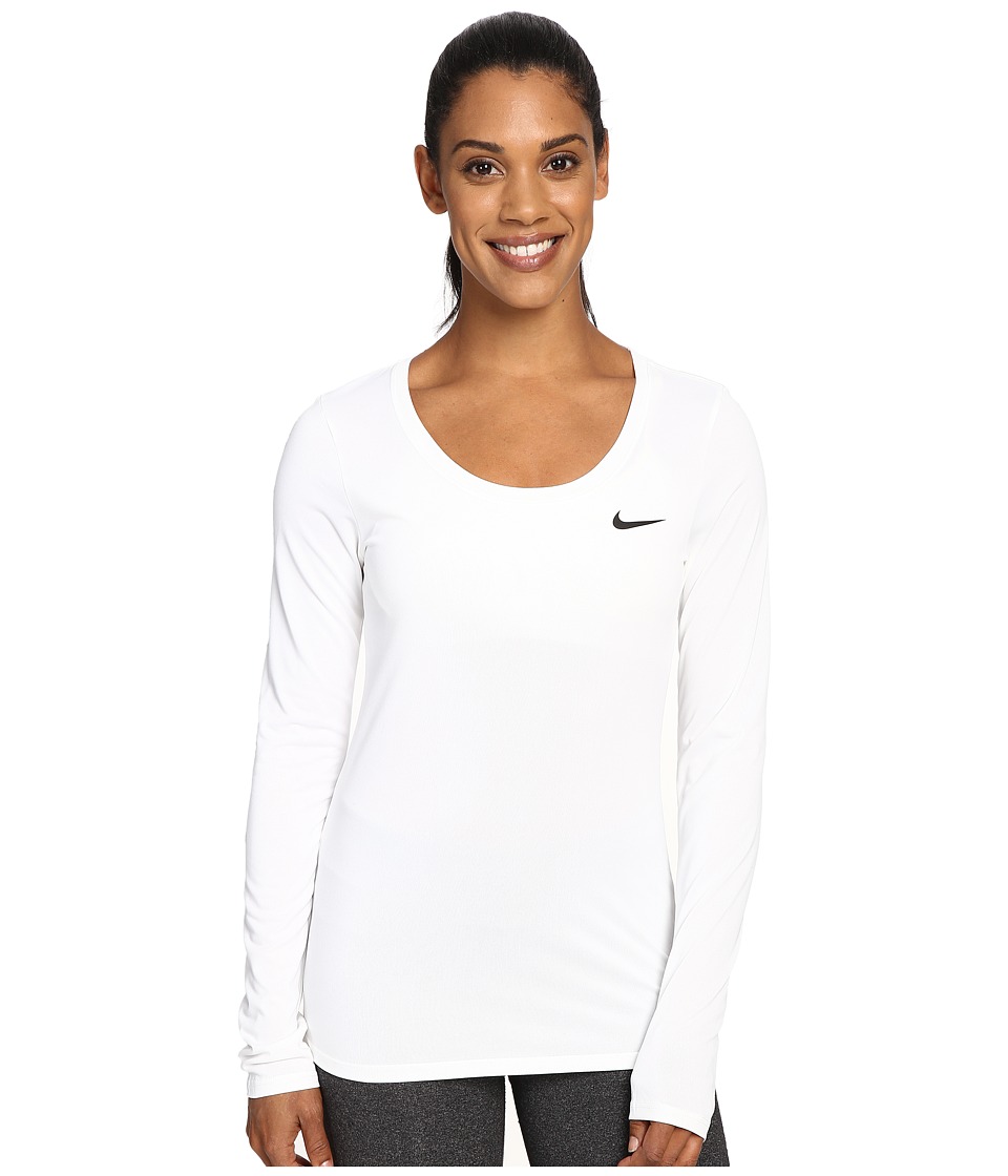 Nike Dry Long Sleeve Training Top (White/Black) Women