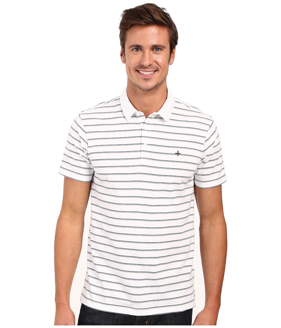 Tavik Swift Polo Short Sleeve Knit (White Stripe) Men