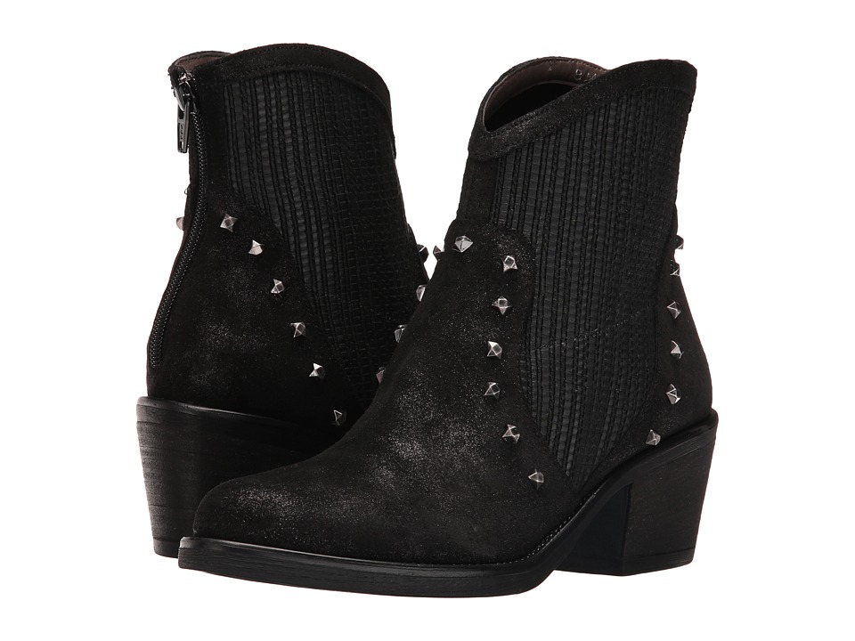 Sesto Meucci Mirka (Black Afry Suede/Black Taby/Gunmetal Studs) Women