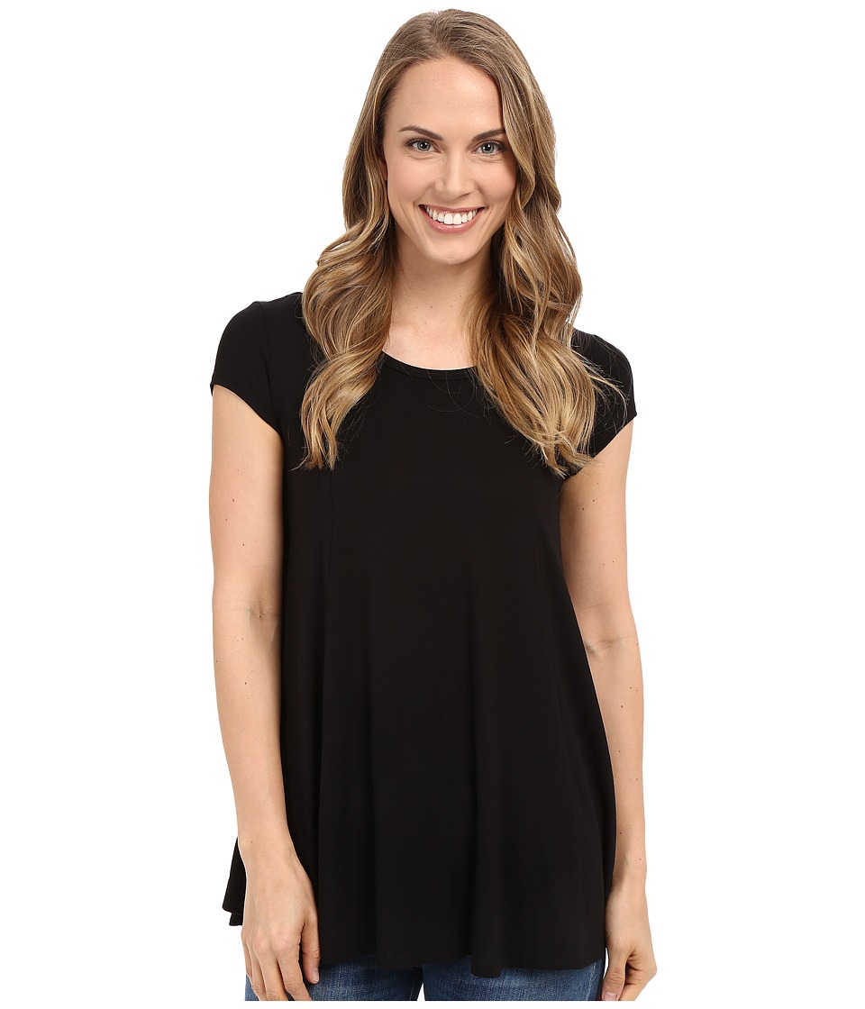 Karen Kane Keyhole Back Swing Tee (Black) Women