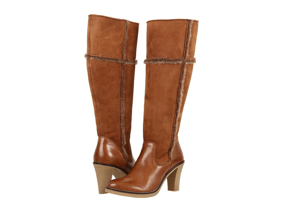 Johnston & Murphy Jamie (Tan Italian Soft Calfskin/Tan Double-Face Shearling) Women