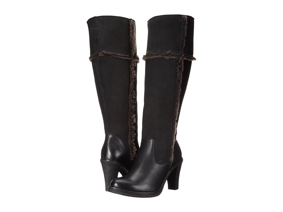 Johnston & Murphy Jamie (Black Italian Soft Calfskin/Black Double-Face Shearling) Women
