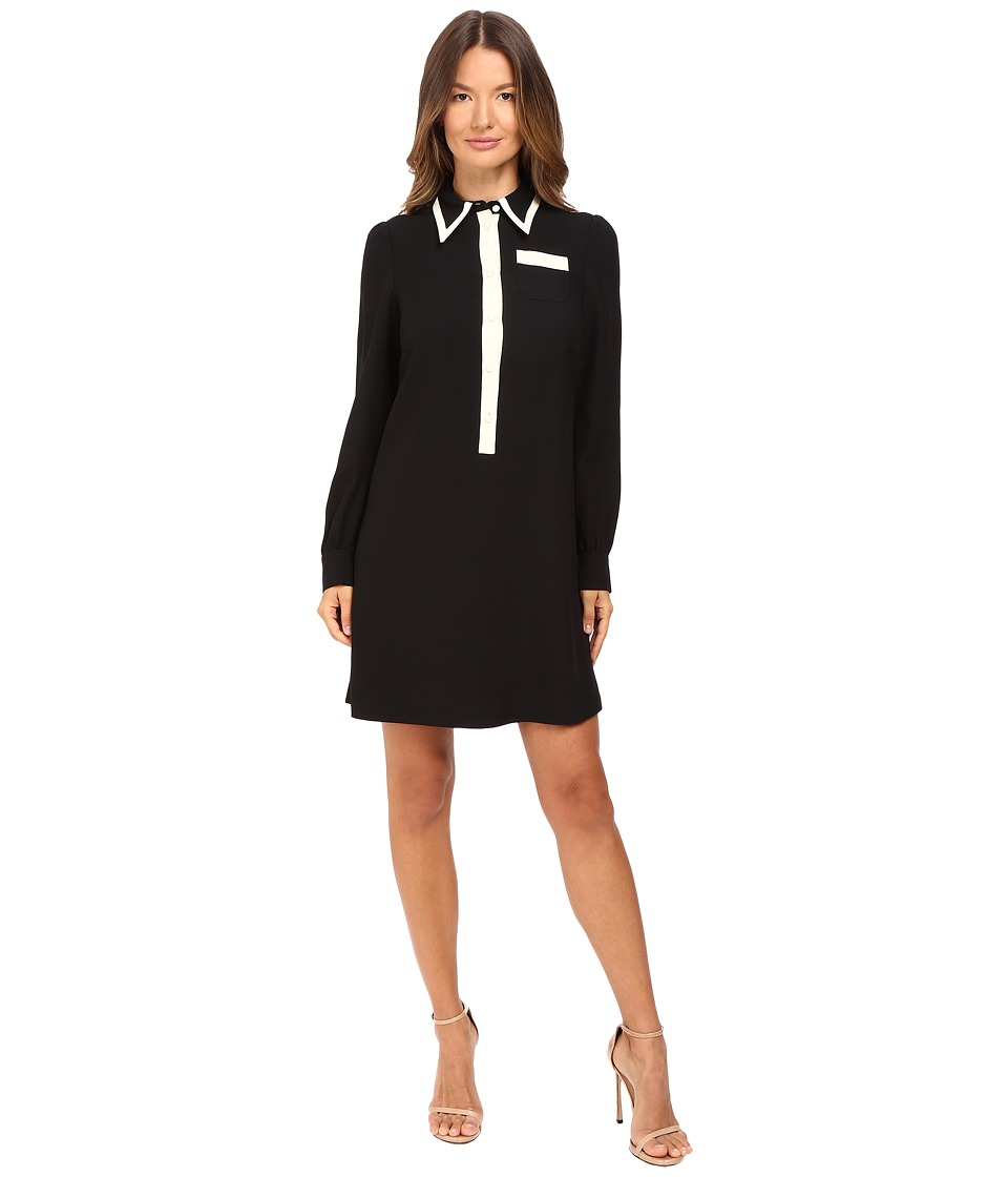 RED VALENTINO Crepe with Satin (Black/Ivory) Women