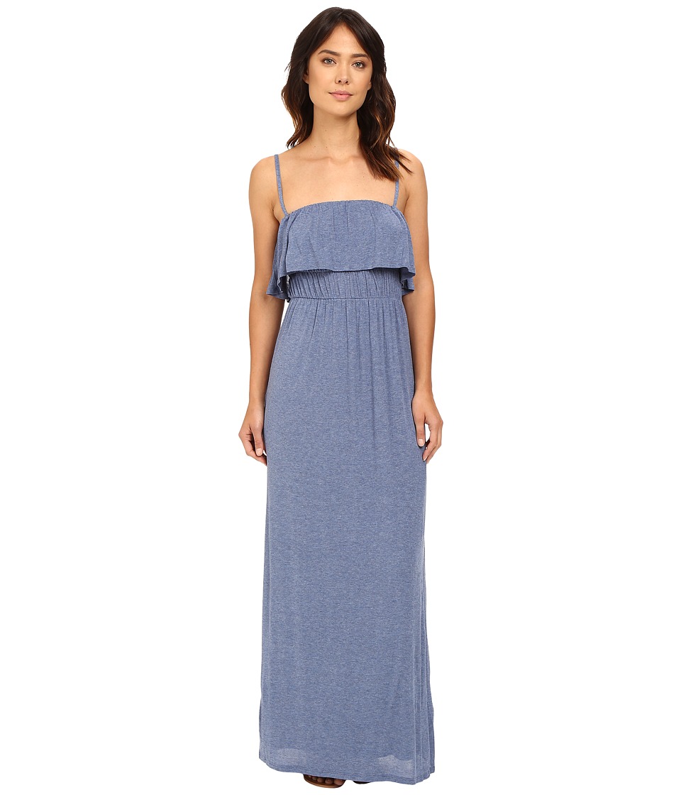 Splendid Drapey Lux Ruffle Maxi Dress (Chambray) Women
