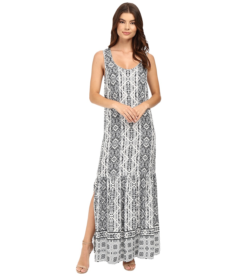 Splendid Taos Print Maxi Dress (Black) Women