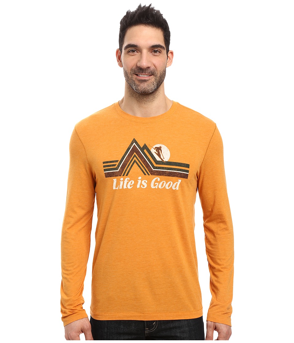 Life is Good Downhill Long Sleeve Cool Tee (Artisan Gold) Men
