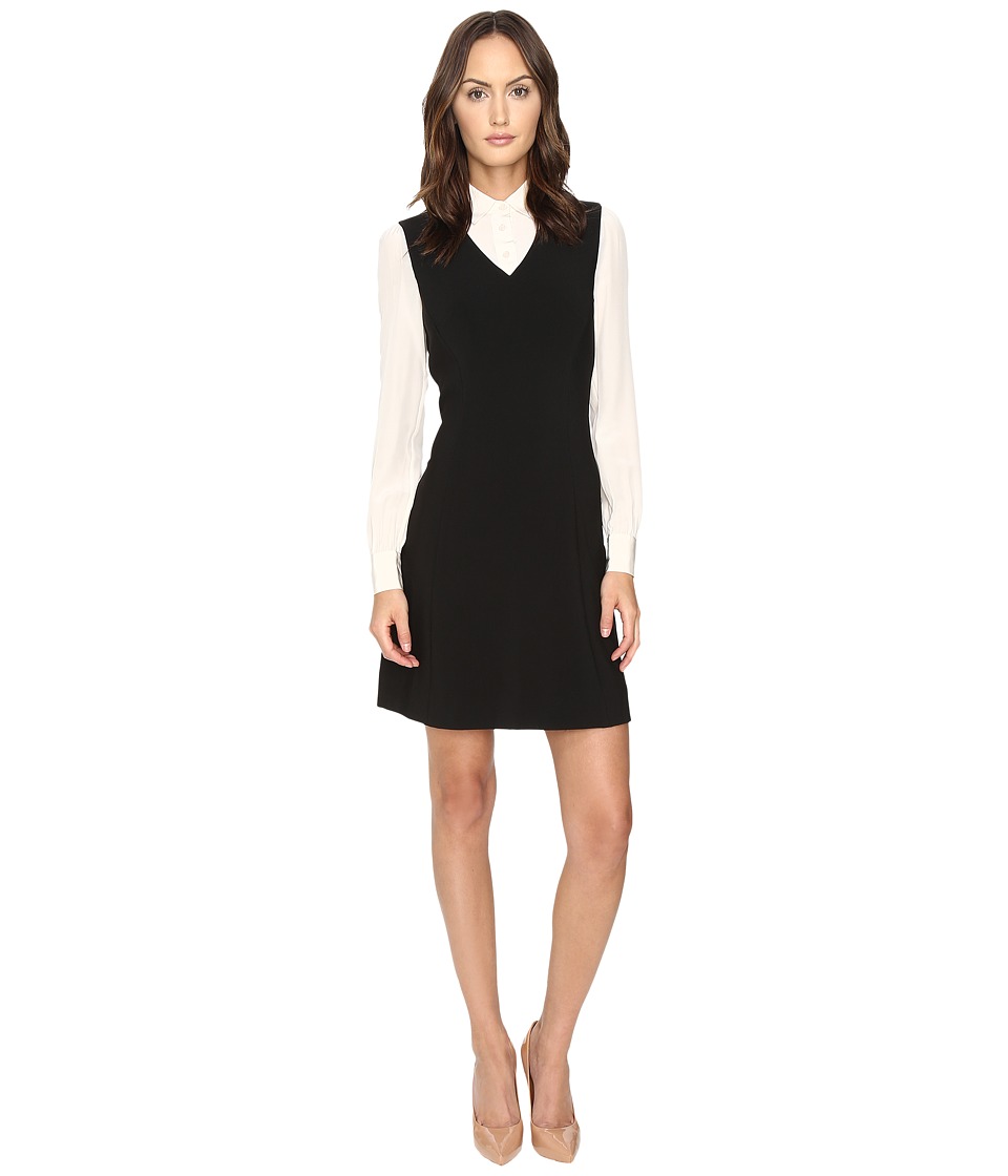 Kate Spade New York Bow Tie Crepe A-Line Dress (Light Shale/Black) Women