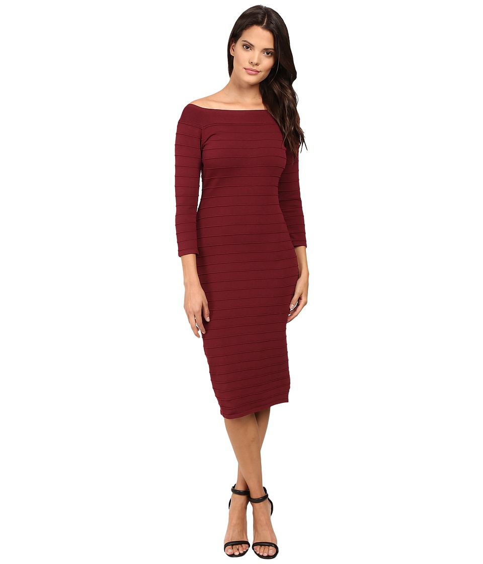 Laundry by Shelli Segal Off The Shoulder Bandage Dress (Deep Garnet) Women