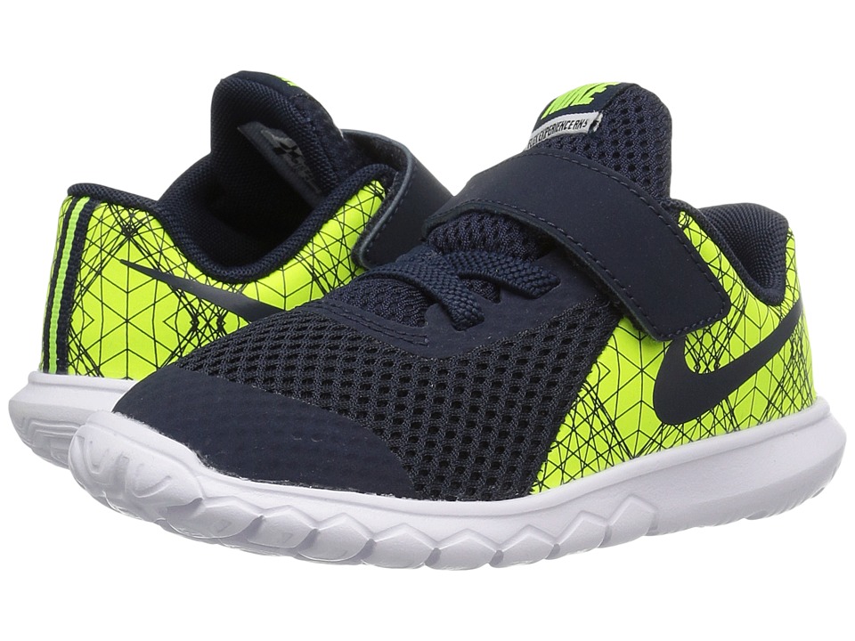 Nike Kids Flex Experience 5 Print (Infant/Toddler) (Volt/White/Black/Obsidian) Boys Shoes