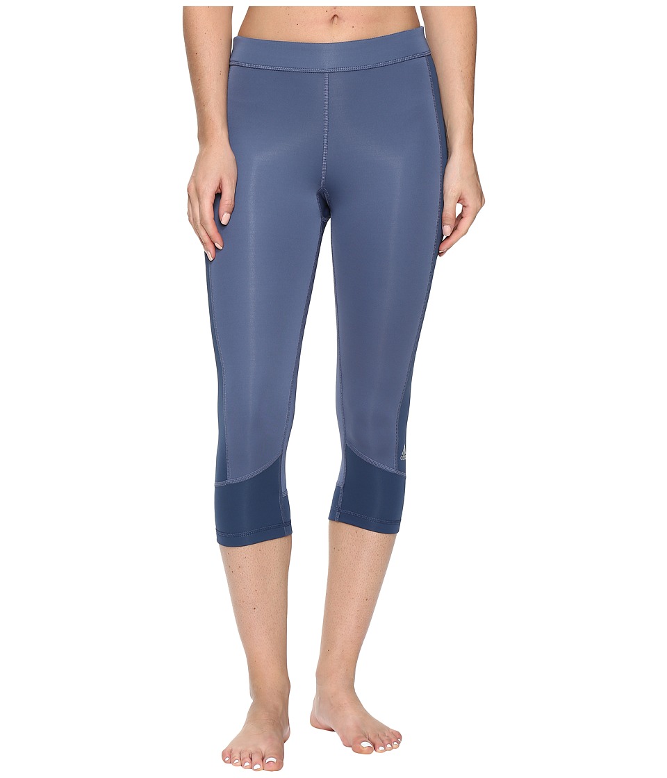 adidas Techfit Capris (Tech Ink/Mineral Blue) Women