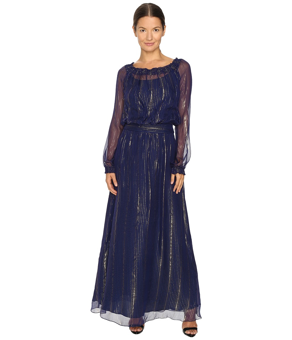 Versace Jeans Long Sleeve Gown (Blue Marino) Women