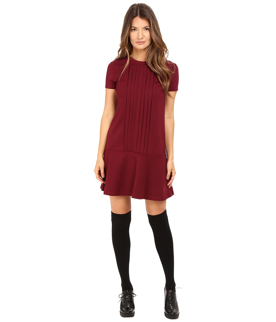 RED VALENTINO Tech Ponte Jersey Dress (Maroon) Women