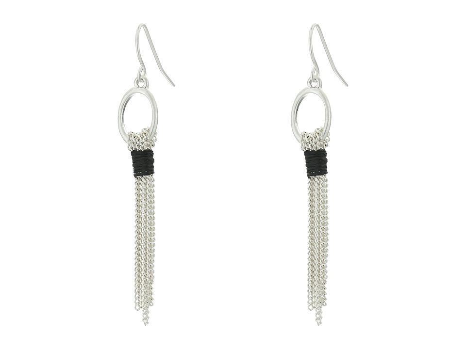 The Sak - Link Fringe Linear Earrings (Silver) Earring