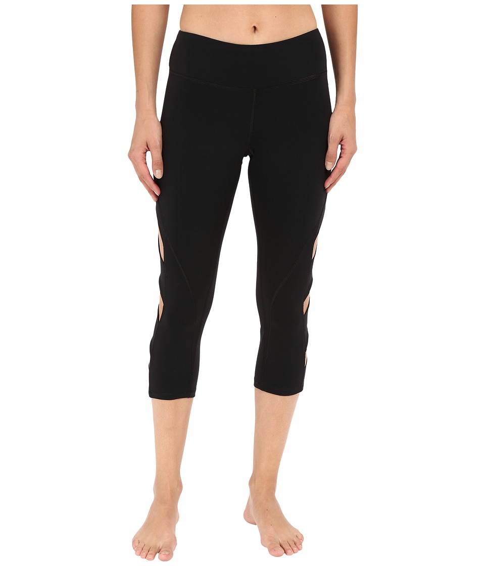 Pink Lotus Keep It on Time Attitude Solid Performance Capris (Black) Women