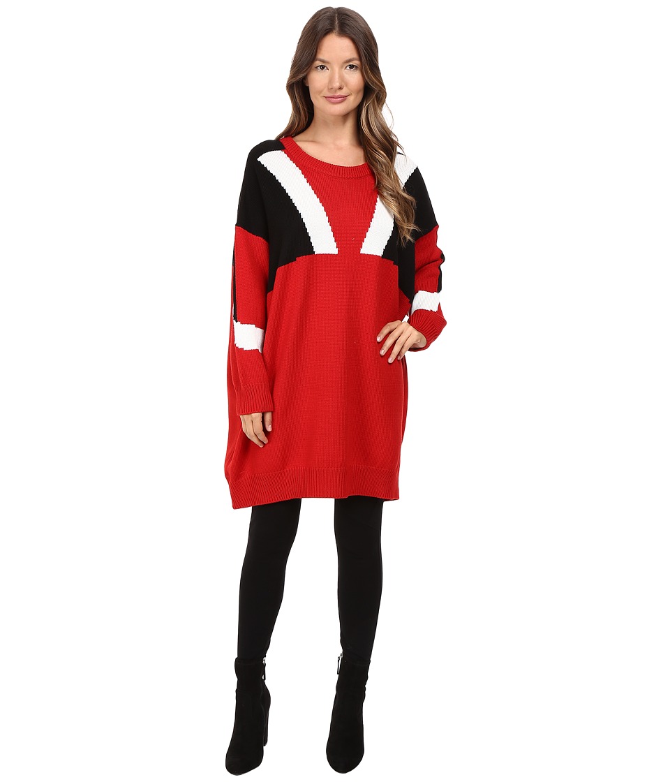 Neil Barrett Oversize Modernist Wool Sweater (Red) Women