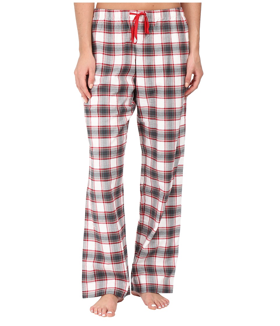 Life is good - Classic Sleep Pants (Ivory/Red Plaid) Women