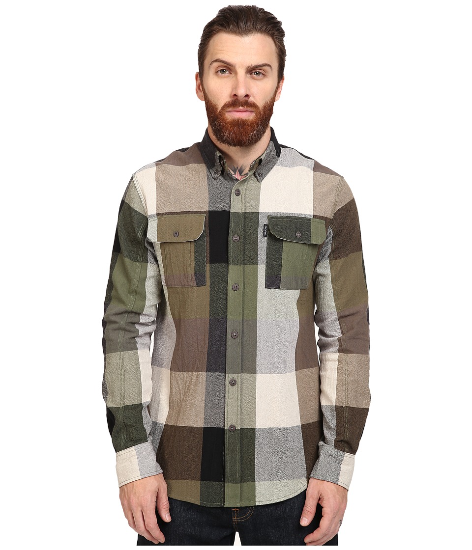 Staple Apache Check Long Sleeve Woven (Olive) Men