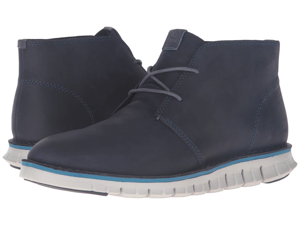 Cole Haan Zerogrand Stitchout Chukka (Marine Blue Leather/Vapor Grey) Men