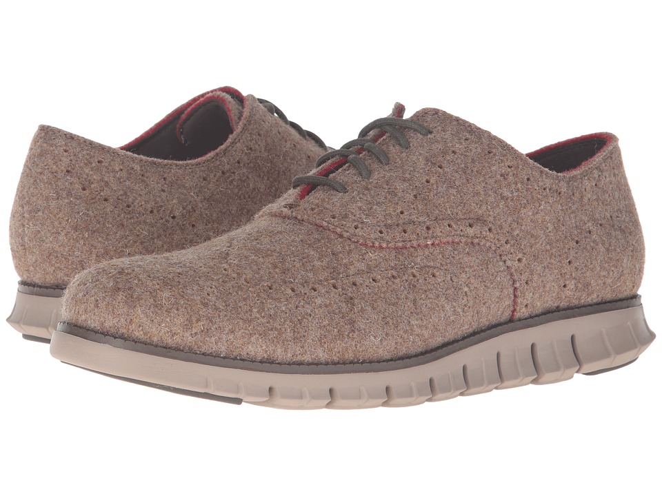 Cole Haan Zerogrand Short Wing Wool Closed (Brown Wool/Cobblestone) Men