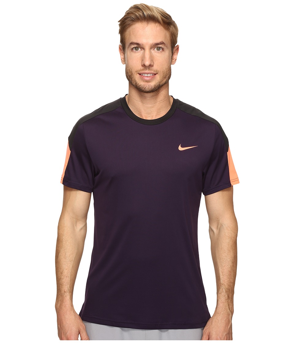 Nike Court Tennis Shirt (Purple Dynasty/Black/Bright Mango) Men