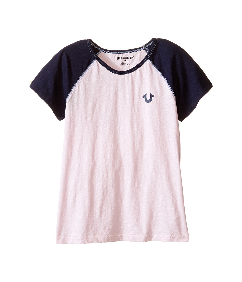 True Religion Kids - Branded Logo Color Block Tee (Little Kids/Big Kids) (After Glow) Girl