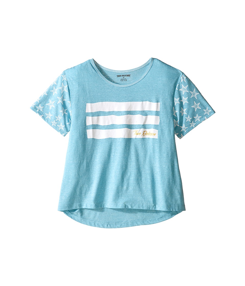 True Religion Kids - Stars Stripes Drape Tee (Little Kids/Big Kids) (Mint) Girl