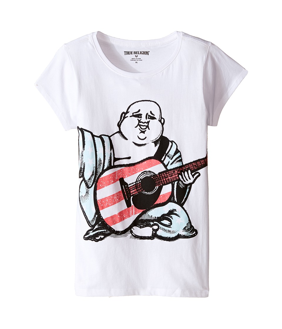 True Religion Kids - Flag Buddha Tee (Little Kids/Big Kids) (White) Girl