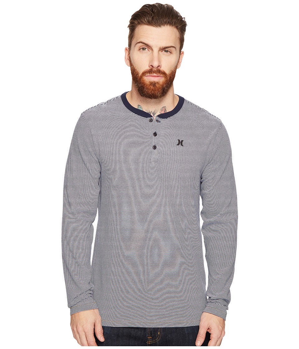 Hurley Lookout Dri-Fit Long Sleeve Henley (Obsidian) Men