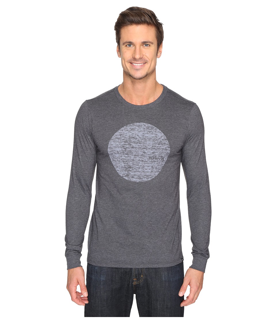 Hurley Circular Long Sleeve Tee (Heather Black) Men
