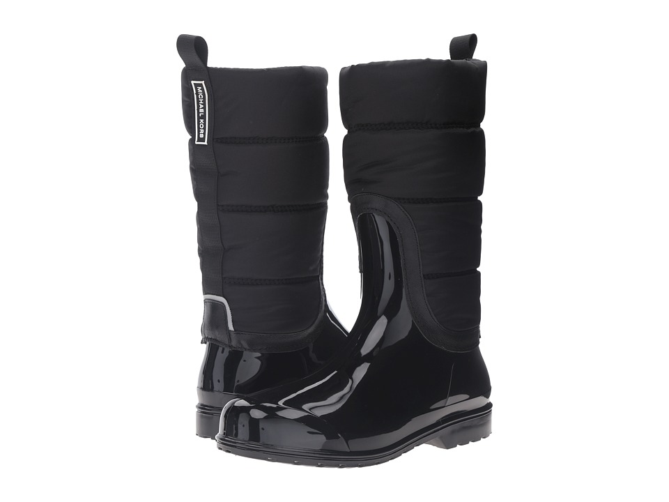 MICHAEL Michael Kors Cabot Quilted Rain Boot (Black Rubber/Nylon/Saffiano) Women