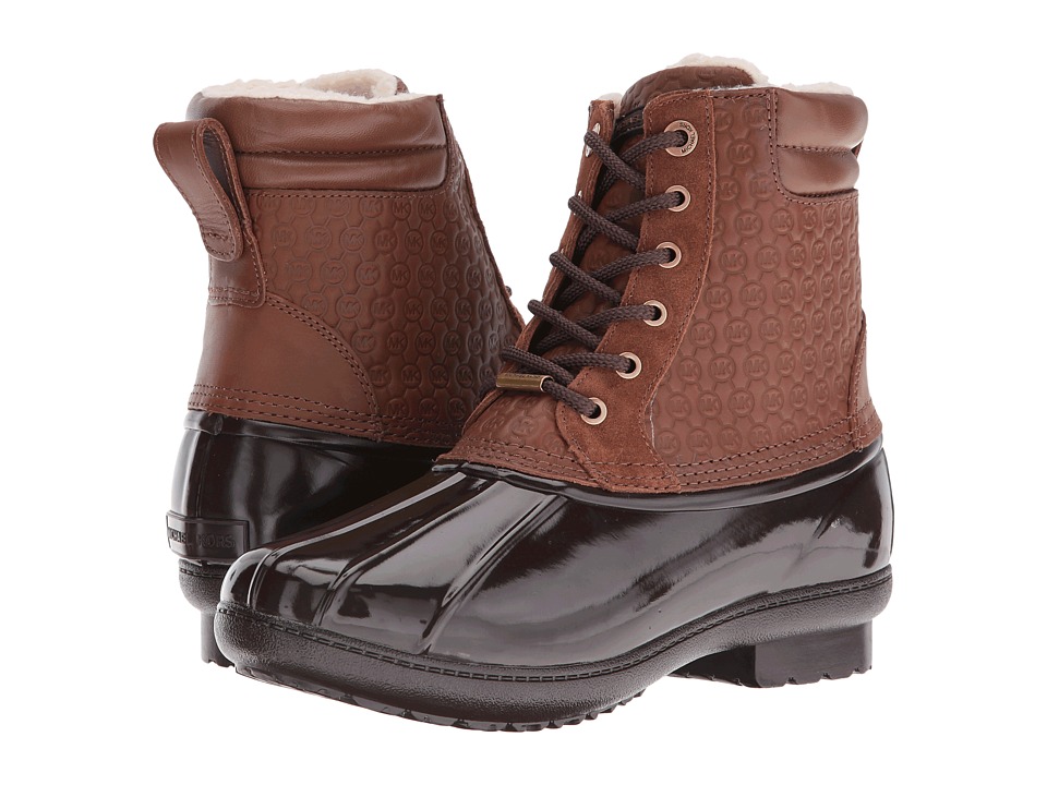 MICHAEL Michael Kors Easton Bootie (Dark Caramel Rubber/Embossed Vachetta/Faux Fur) Women