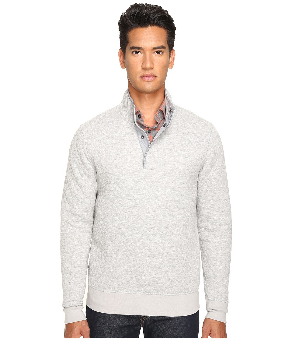 Jack Spade Quilted Mock Neck Snap Pullover (Light Grey) Men