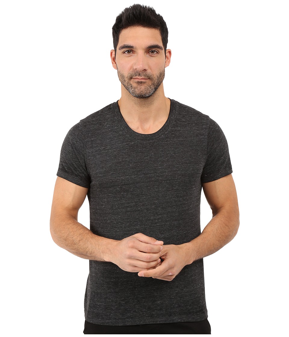 Alternative Eco Jersey Burnout Drop Neck Crew (Black Burnout) Men