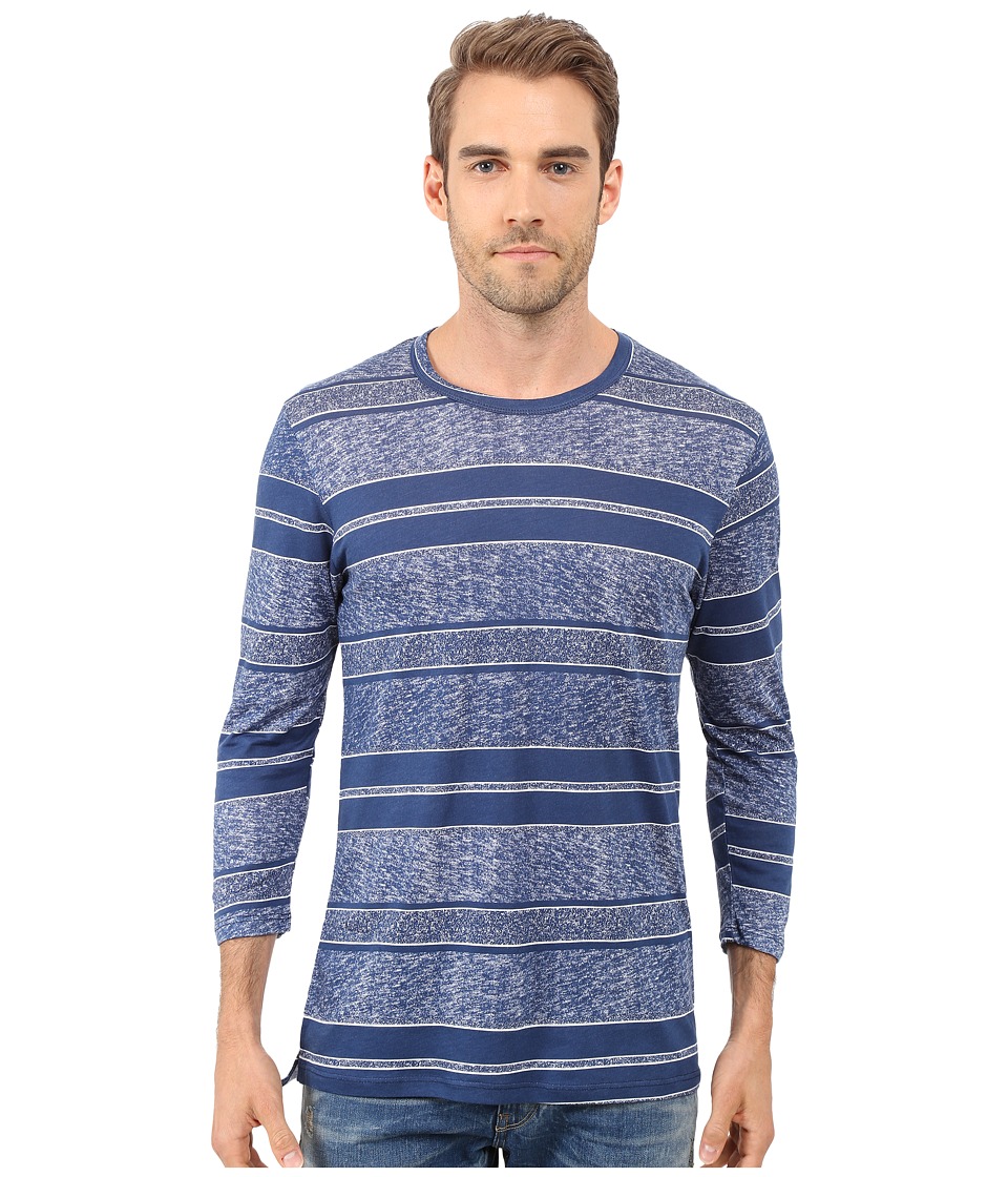 Alternative Cotton Modal 3/4 Sleeve (Dark Blue Block Stripe) Men